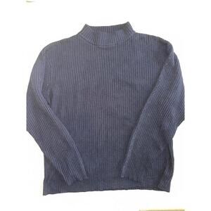 Ultimately Uomo Men’s XL Cowl Neck Rb Knit Sweater Navy Blue 15% Cashmere